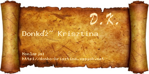 Donkó Krisztina névjegykártya